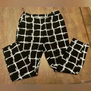 Topshop Windowpane Print Crepe
Cigarette Pants Size 6